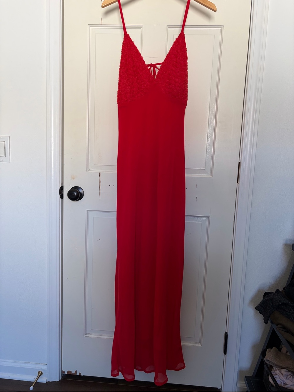 wild fable Red Open Back Spaghetti-Strap Maxi Dress